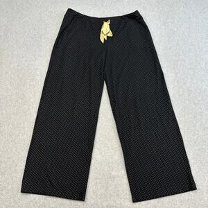 Soma Cool Nights Pajama Pants WMNS XL Black Polka Dot Cotton Blend Loungewear